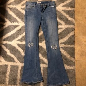 FREE PEOPLE flare / boot cut light wash jeans